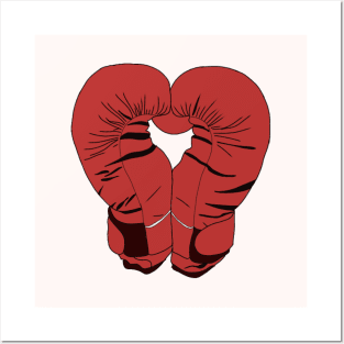 Red Boxing Gloves such as Heart - Pair of Boxing Gloves Posters and Art